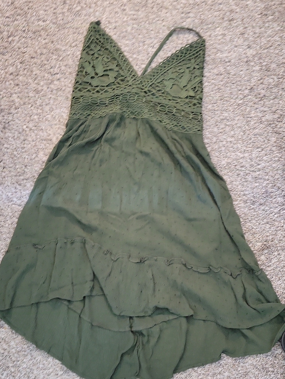 Speechless Olive Green Lace-Top Mini Dress